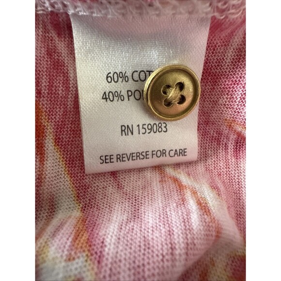 Kiwi Fresh Pink Tropical Print Size 1X Sleeveless Tunic Pink/orange/green/Yellow - Picture 2 of 4